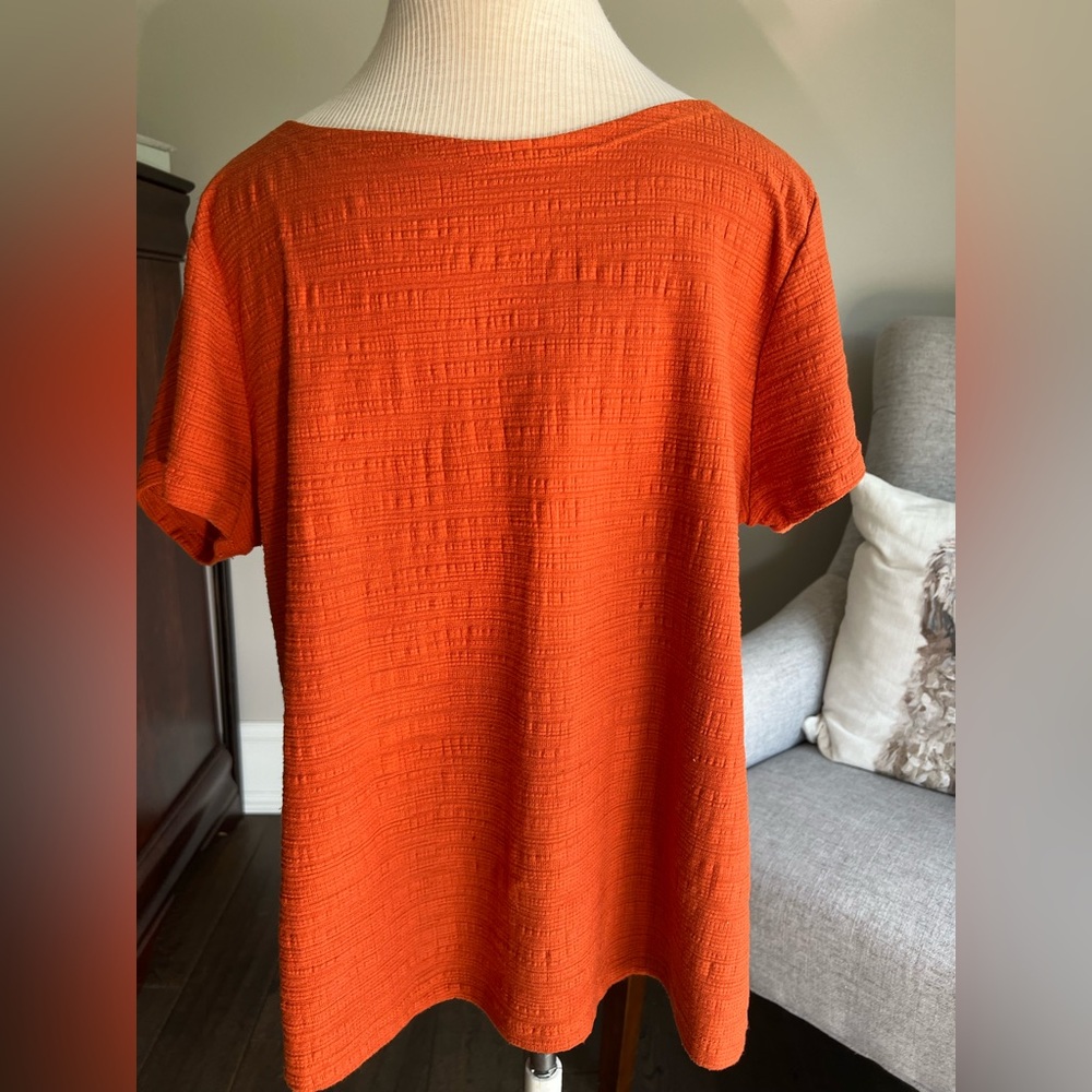 J. Crew Factory Burnt Orange Crinkle Top